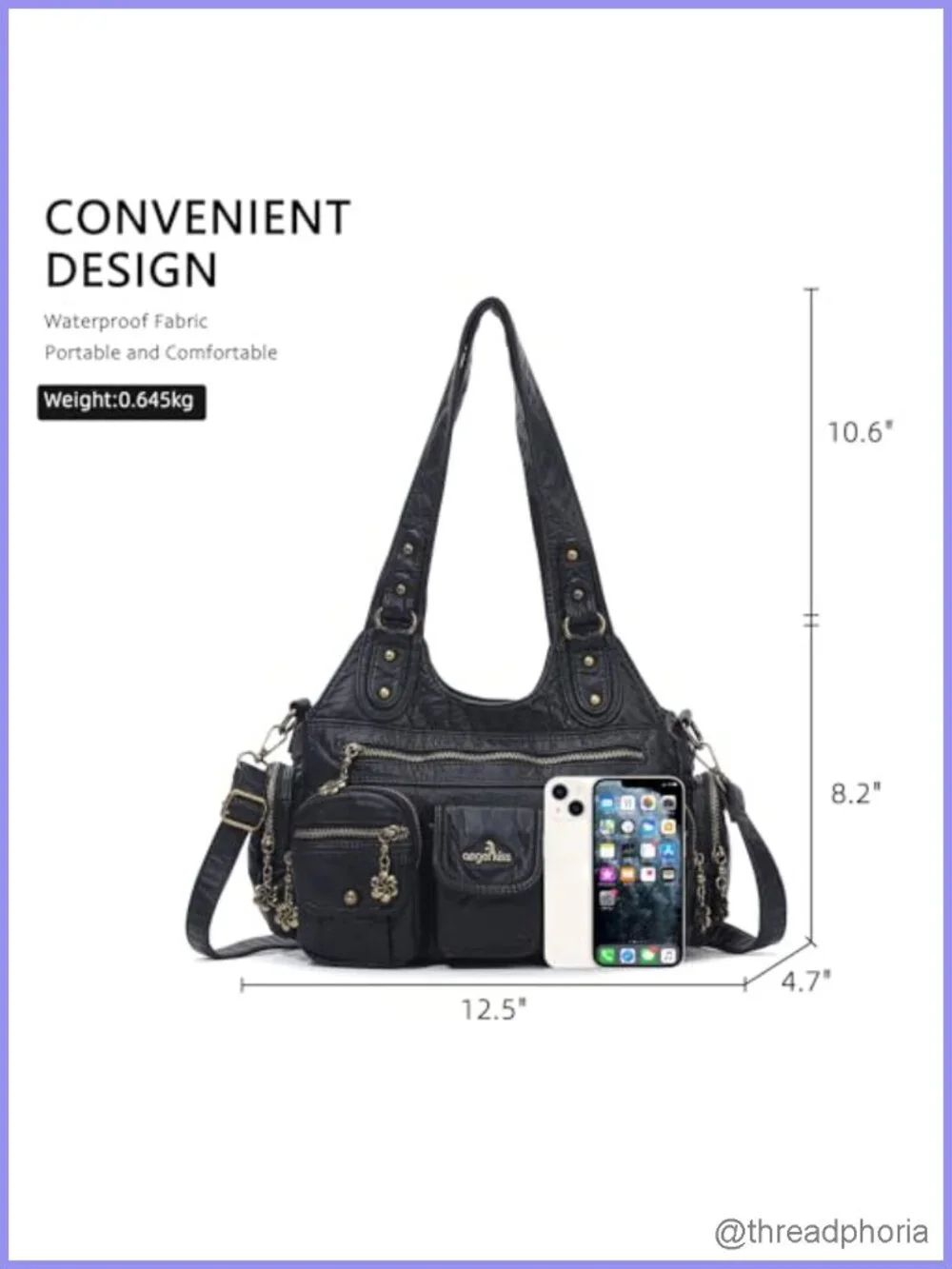 Vintage Hobo Bag for Women - Soft Vegan Leather Multi Pocket Shoulder Purse Y2K